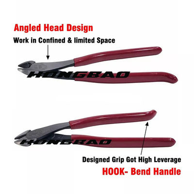 Anschnitt-diagonale Zangen 1000v 180mm 6" Bent Angle Head Body Nose 8 11" schlanker Kopf